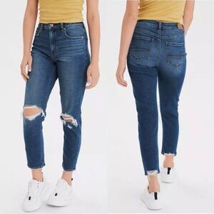 American Eagle Stretch Mom Jean Distressed High Waisted